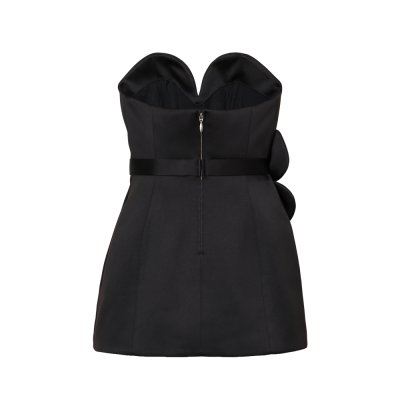 THE SATIN DAISY BELTED DRESS